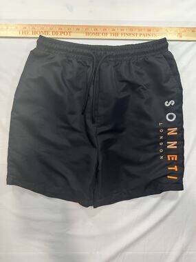 Sonneti London Mens Athletic Shorts Black With Mesh Size Medium